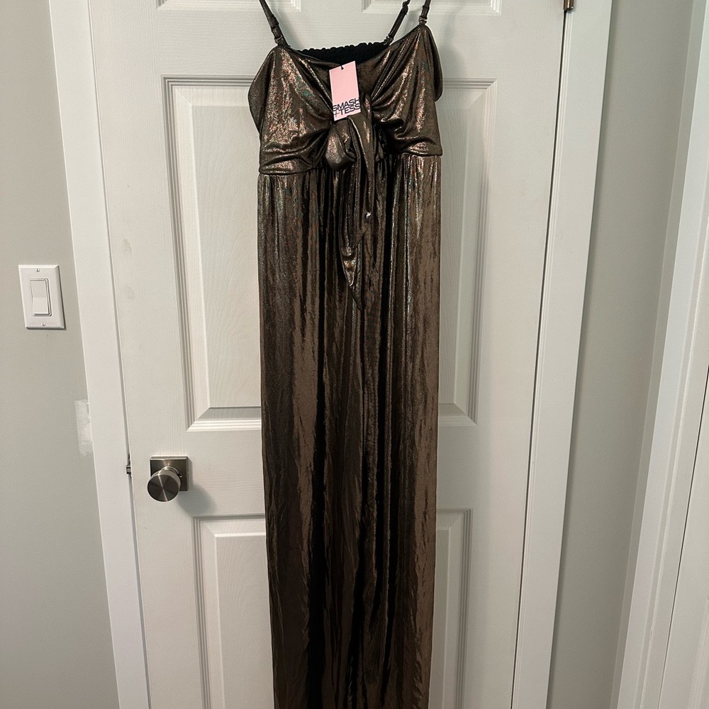 Shiny Metallic Maxi Romper